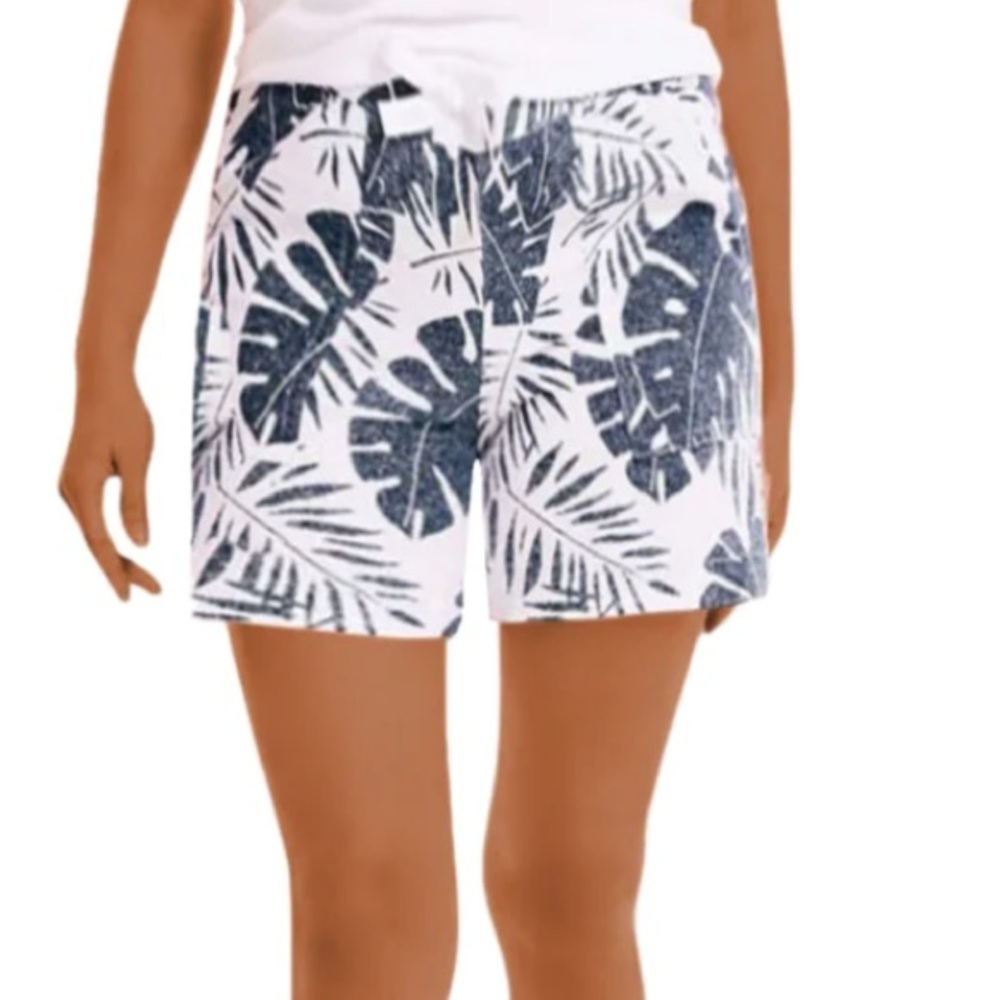 Nautica Linen Blend Palm Print Pocket Shorts. Size Small. EUC.